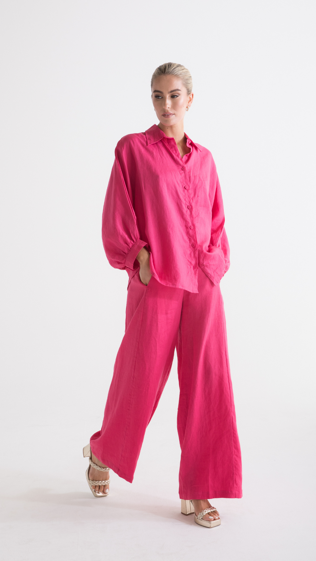 Luca Linen Vest - Pink – Cazinc The Label