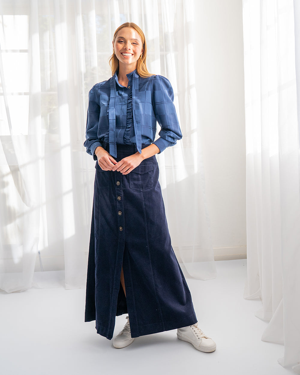 Elms King Hudson Corduroy Maxi Skirt Zoe Clare Leura Village