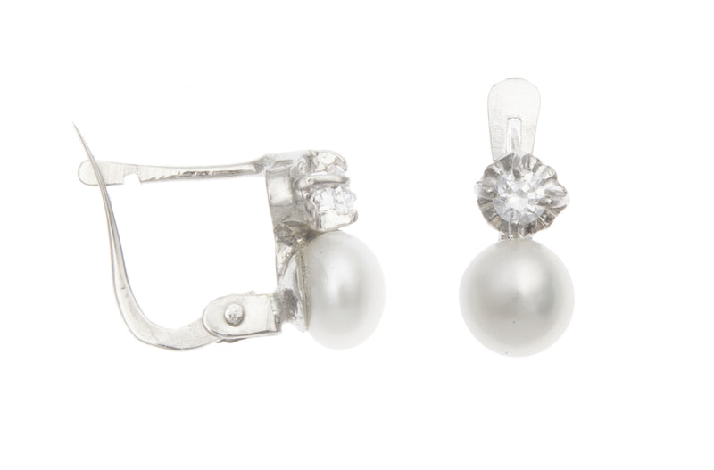 Pearl and CZ Stud