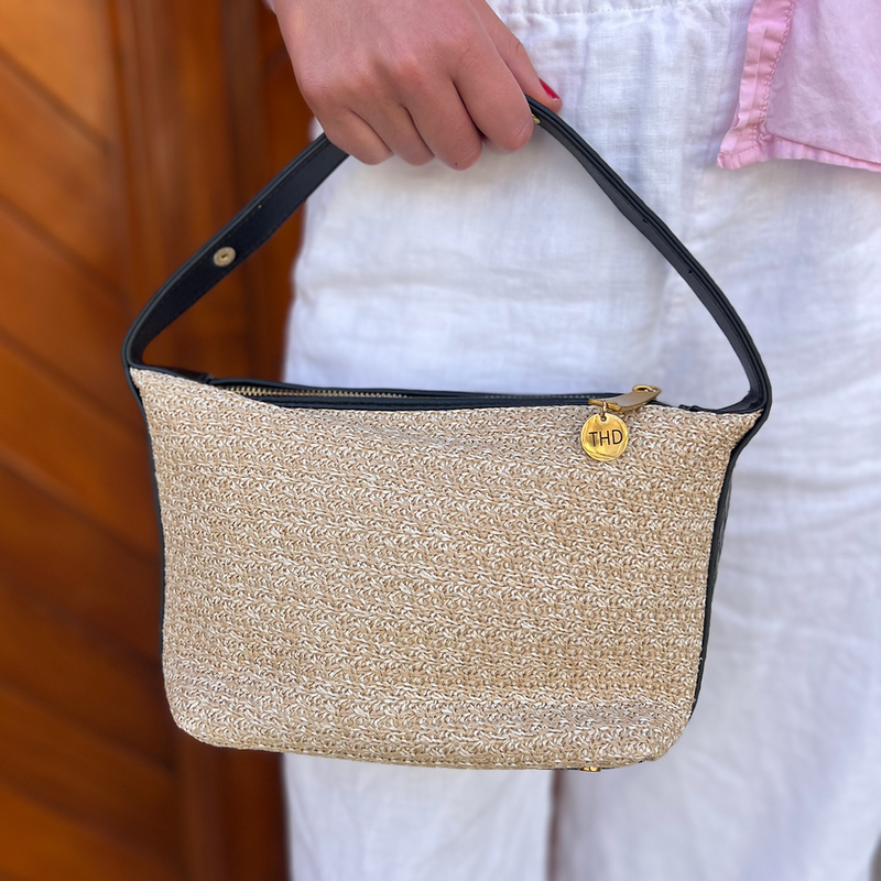 Bodicia - Straw Crochet & Black Vegan Bag