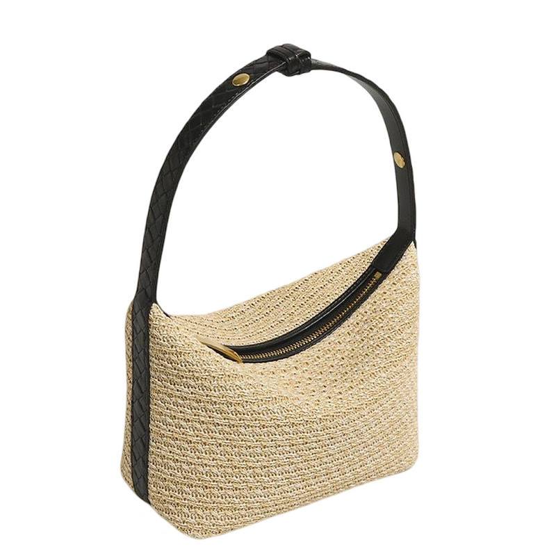 Bodicia - Straw Crochet & Black Vegan Bag