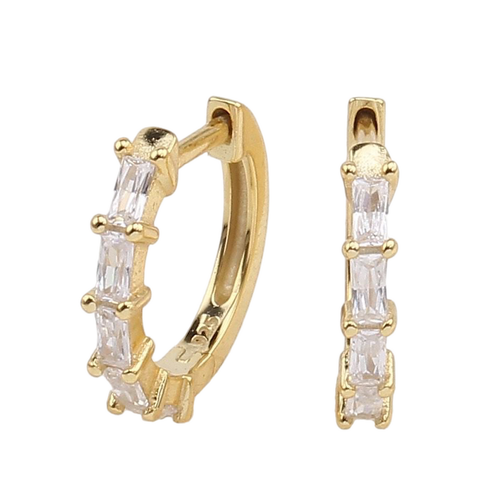 WS Gold Sterling Silver Josie Earrings with Crystal Zirconia