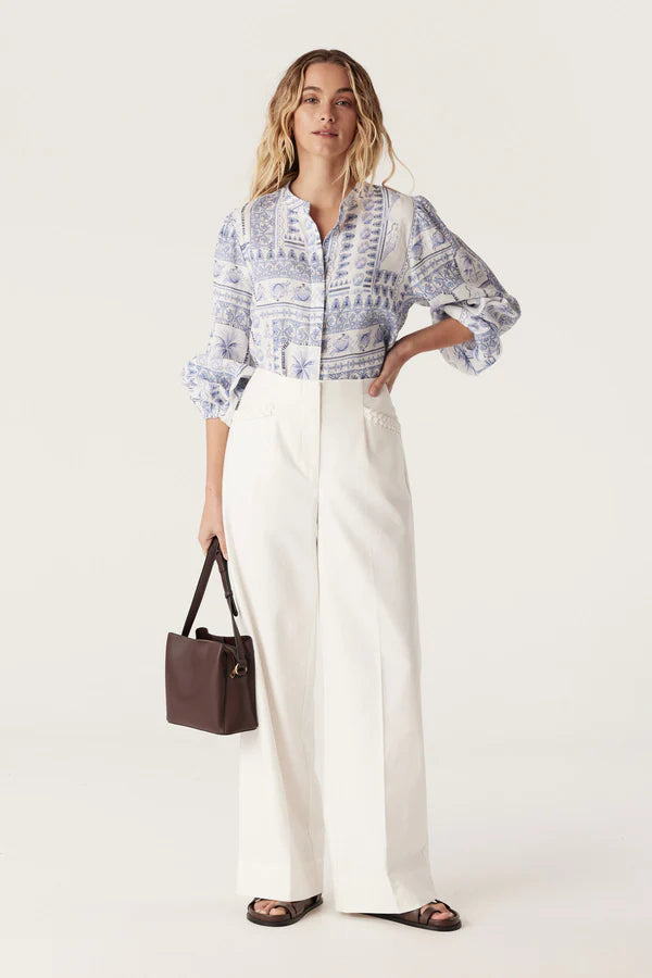 Cable - Seychelles Linen Shirt in Mermaid Print