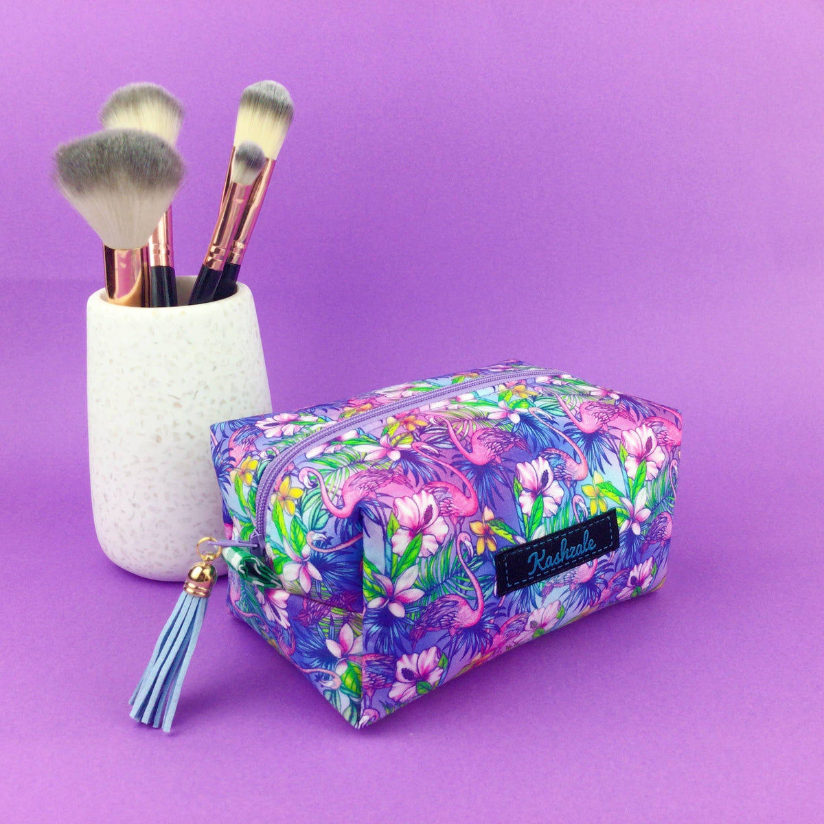 Flamingo Fiesta Medium Box Makeup Bag