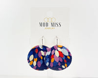 Kaleidoscope - Cork+Leather Round Earring