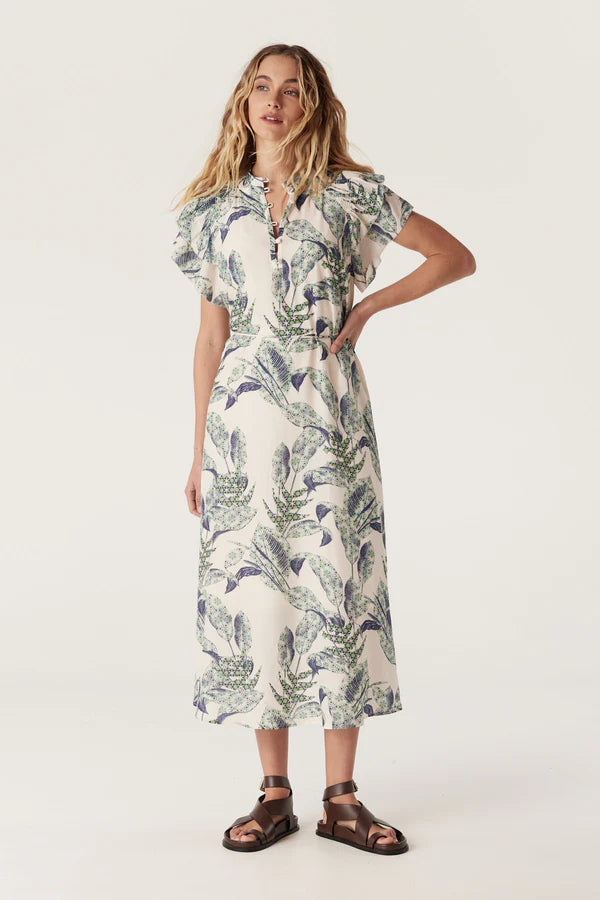 Cable - Paloma Frill Dress - Leaf Print