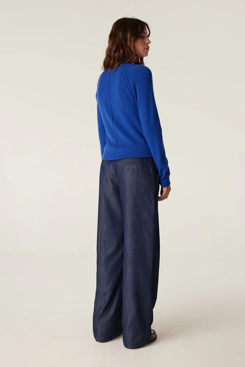 Cable - Cashmere Crew Jumper - Sapphire Blue