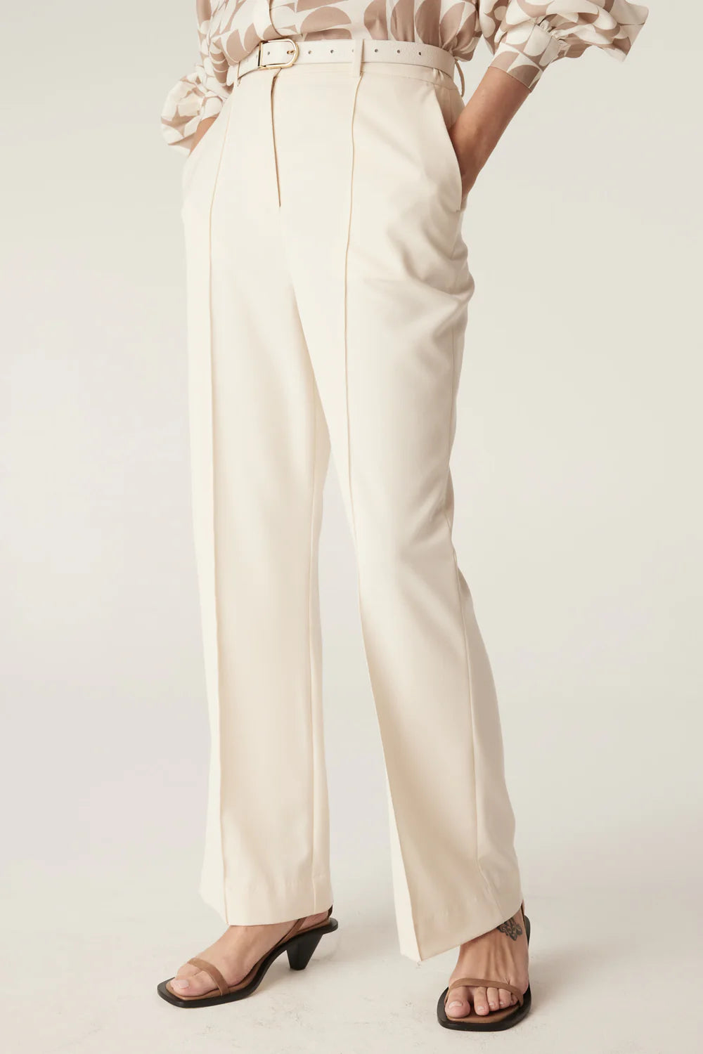 Cable - Tate Wide Leg Pant - Ivory