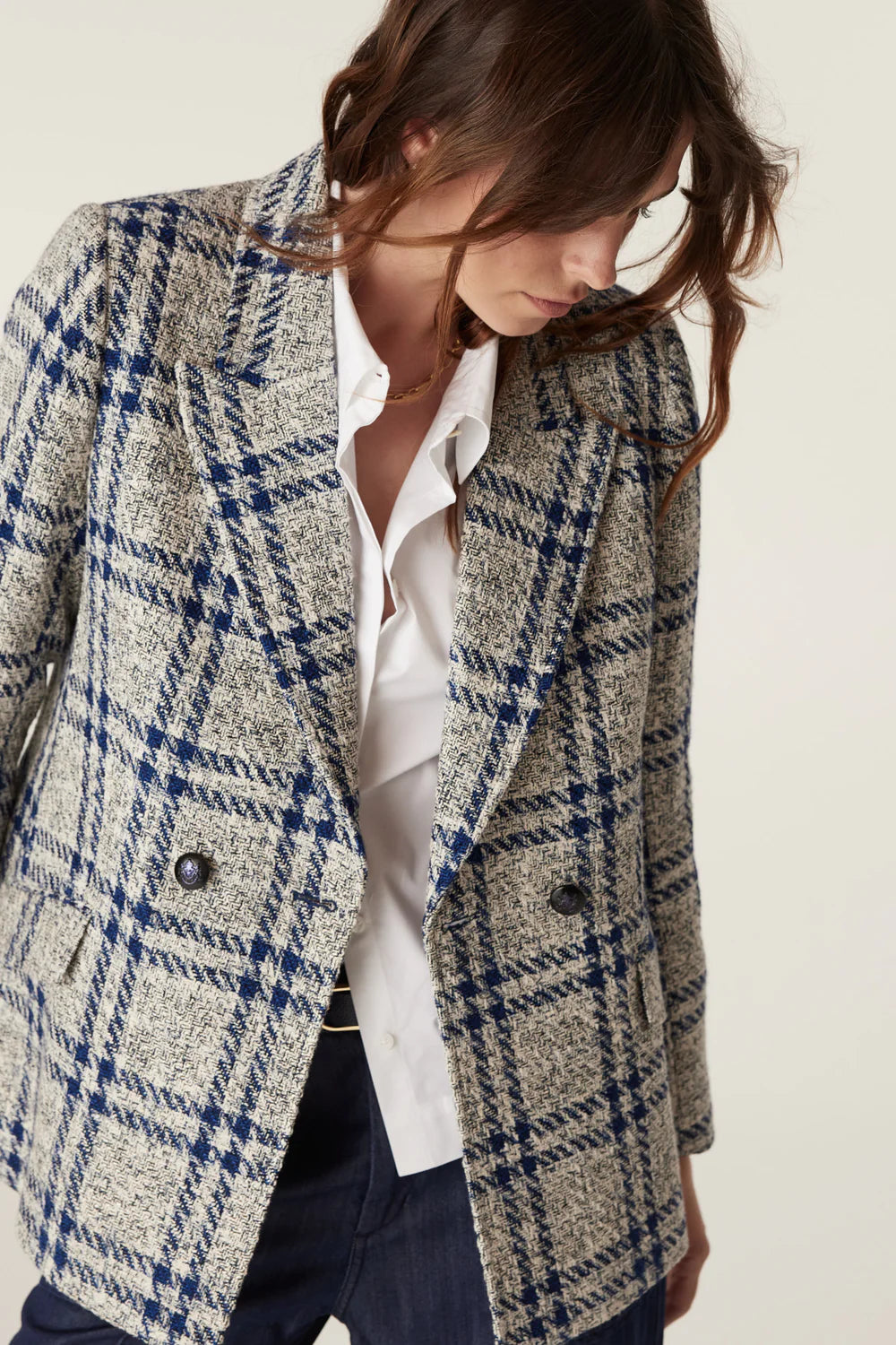 Cable - Alix Jacket - Navy Check