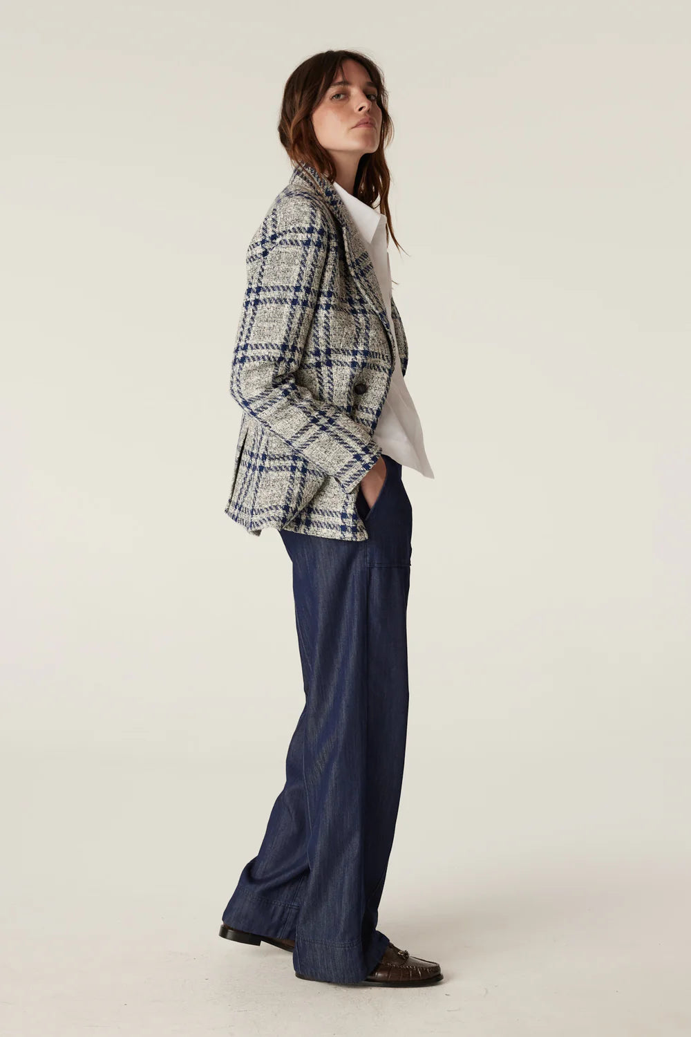 Cable - Alix Jacket - Navy Check