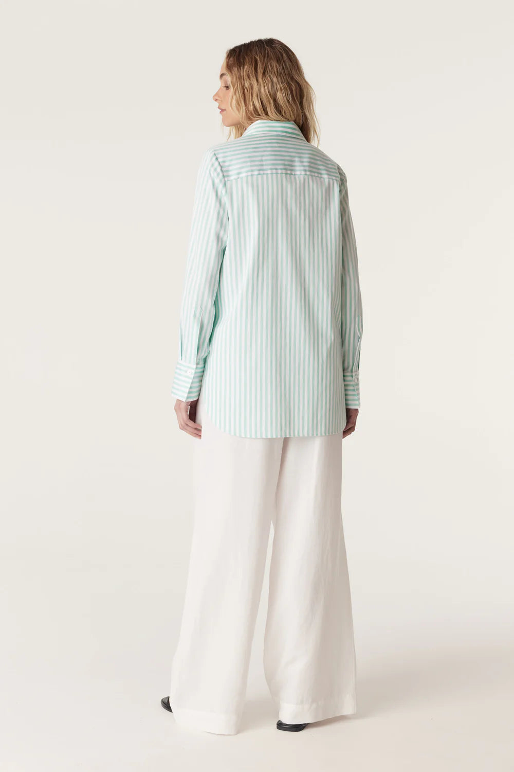 Cable -  Henri Shirt - Seafoam Stripe