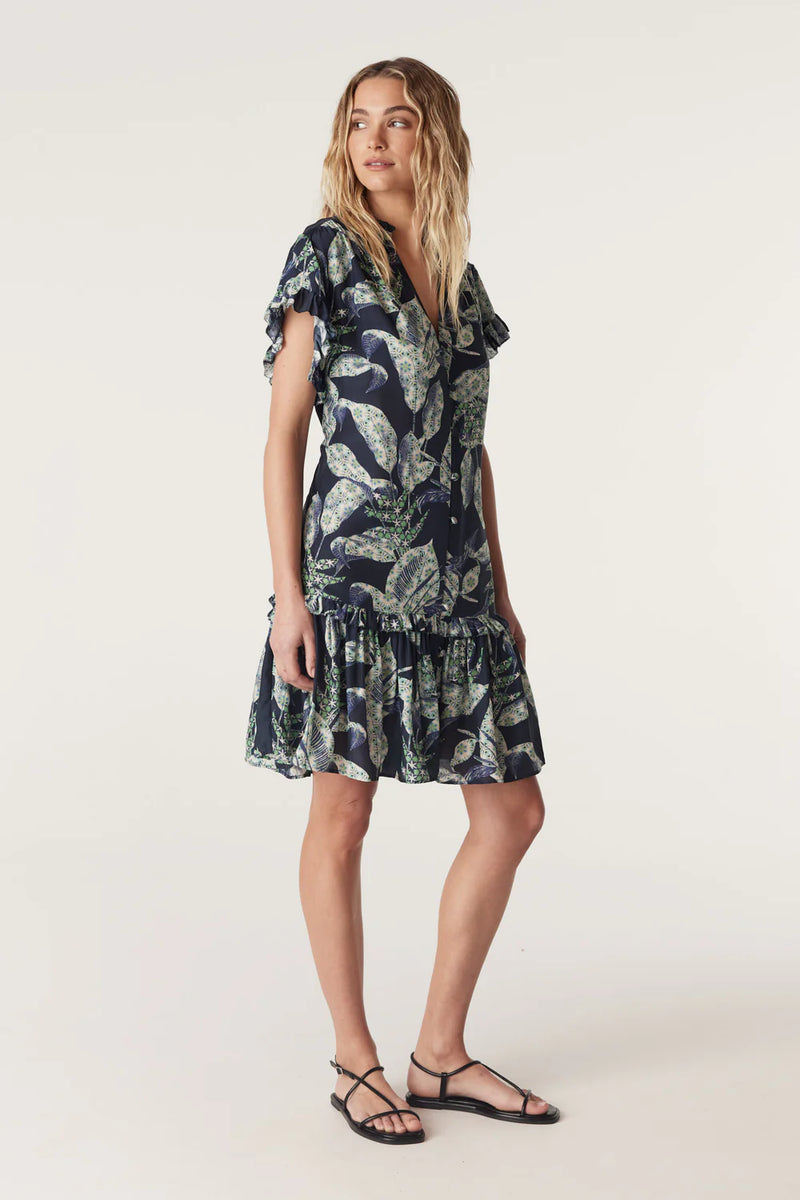 Cable - Havana Frill Dress - Navy Floral