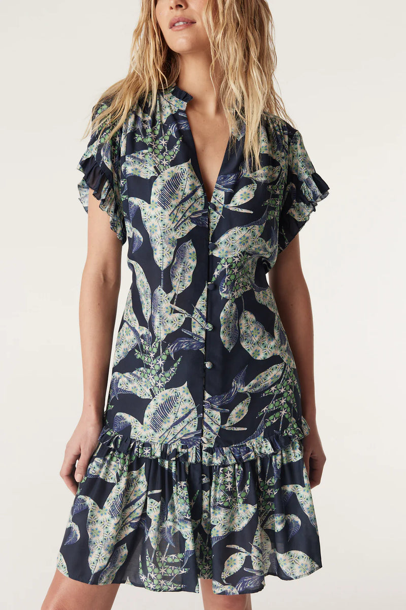 Cable - Havana Frill Dress - Navy Floral