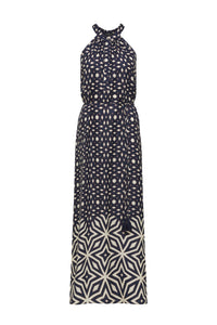 Cable - Temple Halter Neck Dress - Mosaic Print