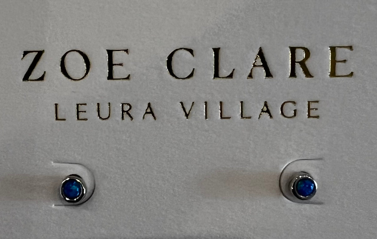 Mini Opal Studs - Silver