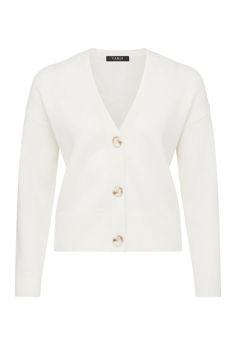 Cable - Pure Cashmere V Neck Cardigan