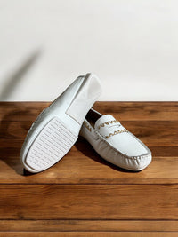 Django & Juliette - Latasha Leather Loafers in White