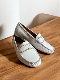 Django & Juliette - Latasha Leather Loafers in White