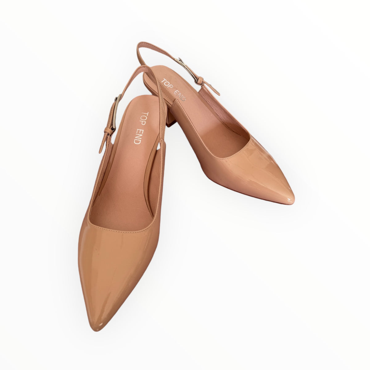 Top End - Loffie-To Nude Patent Sling Back Heel