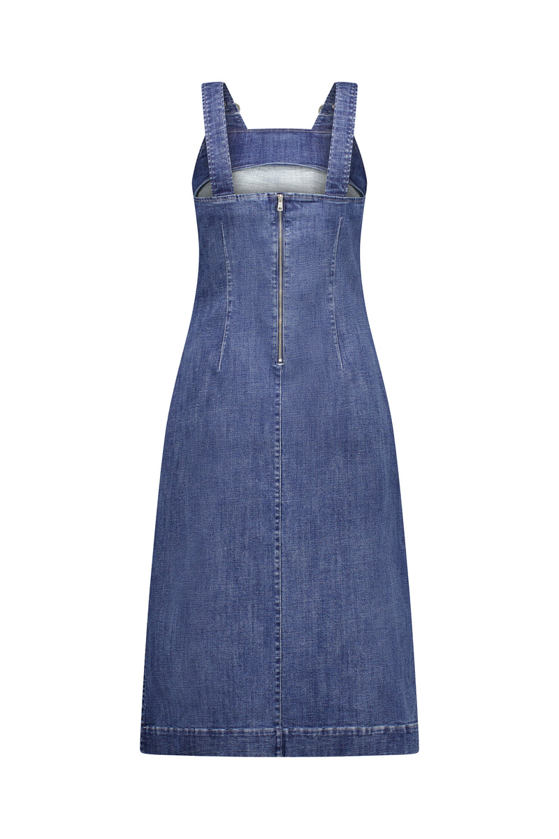 Knewe - Academy Dress in Mid Wash Denim