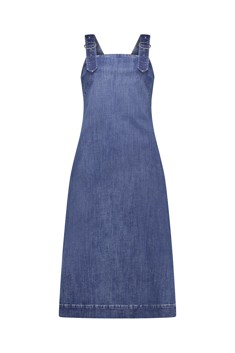 Knewe - Academy Dress in Mid Wash Denim