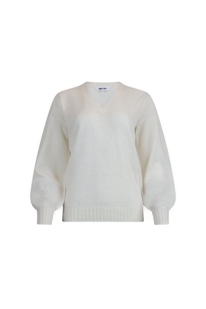 Loobies Story - V Neck Sweater - Winter White