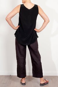 M.A.Dainty Maud Dainty - Silk Gillie Top in Black