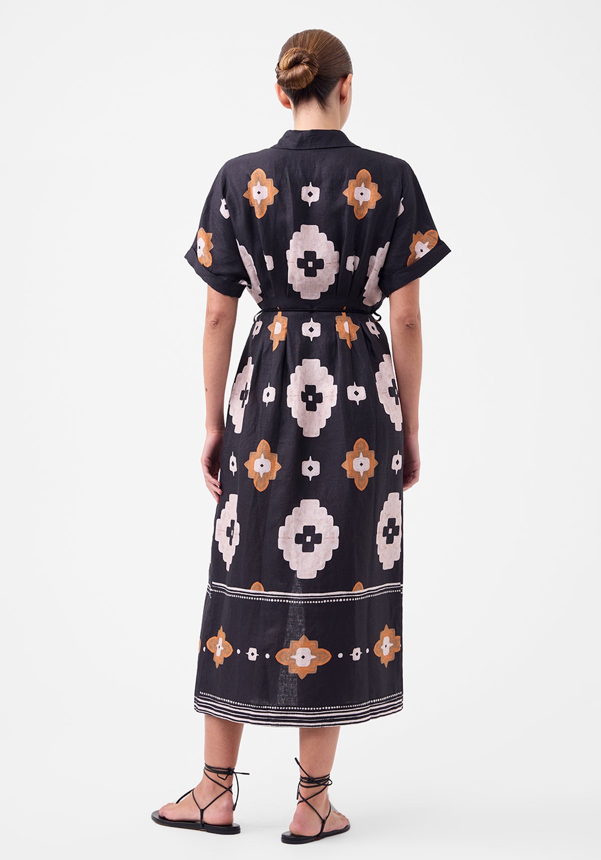 Morrison - Navi Linen Print Shirt Dress