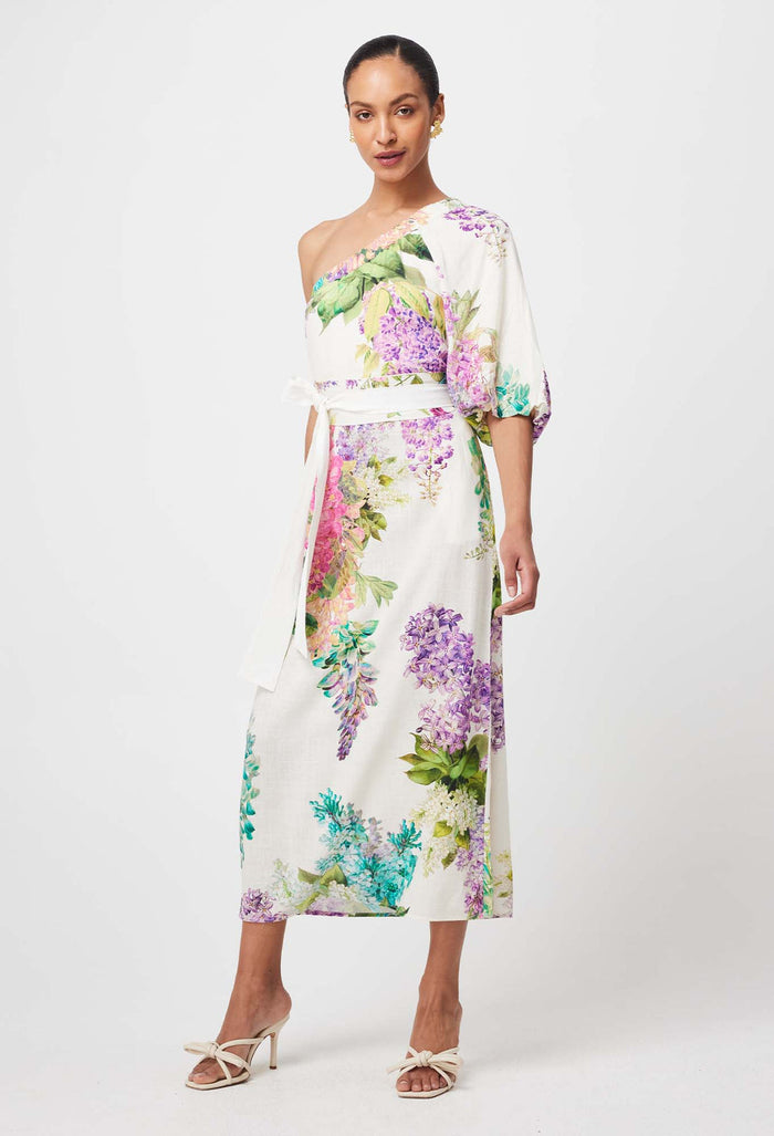 Once Was -  Bahia Linen Viscose Dress in Wisteria