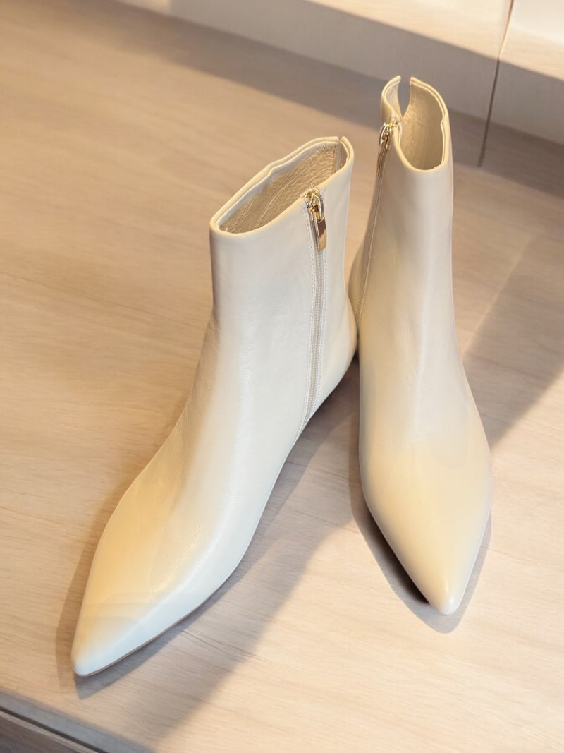 Cemila Cream Leather Boot