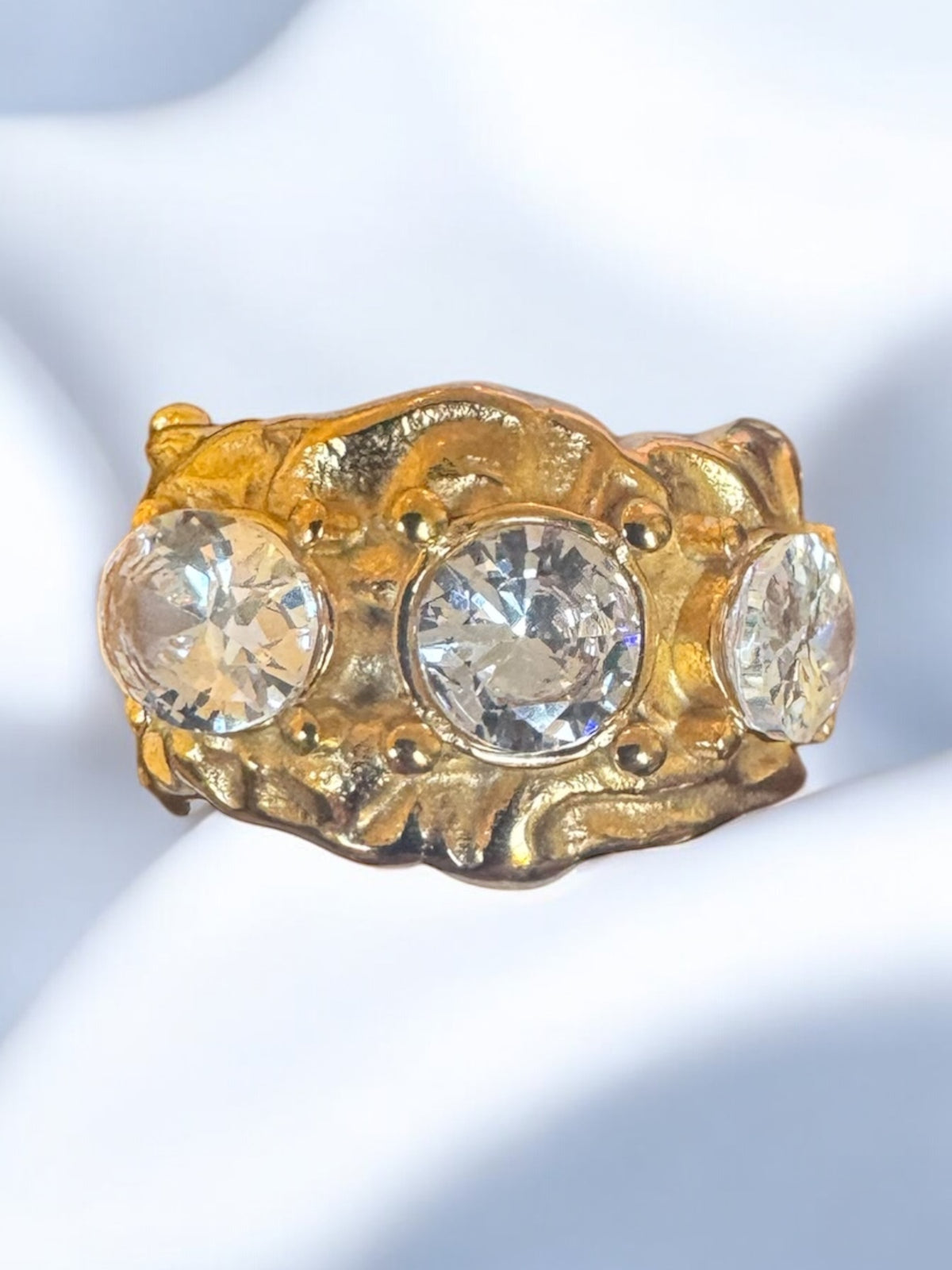 Gold and Crystal Ring