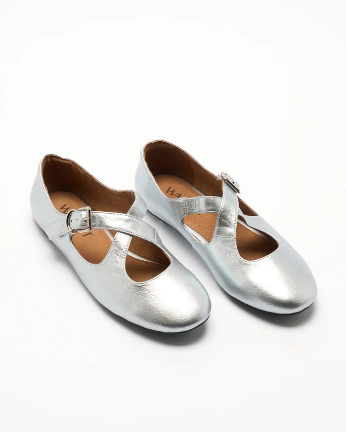 Rani Leather Ballet Flat - Silver