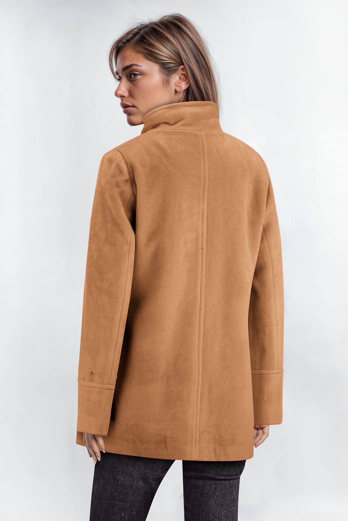 Funnel Neck Jacket - Camel