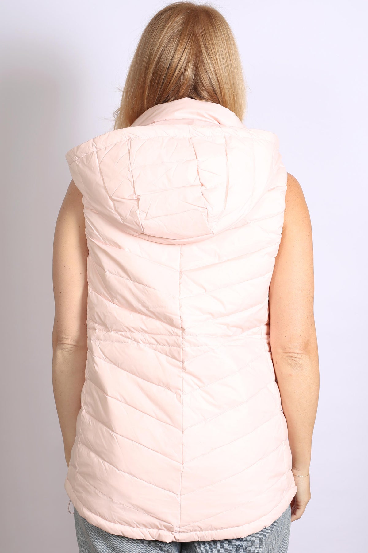 Long Line Vest - Pale Pink