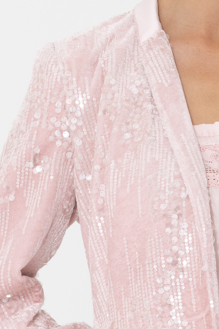 Joey the Label Sequin Show Stopper Jacket - Blush Pink