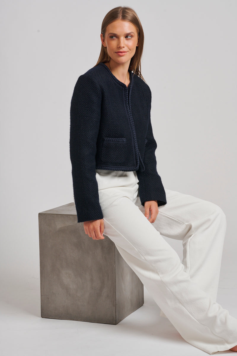 The Audrey Cropped Boucle Jacket