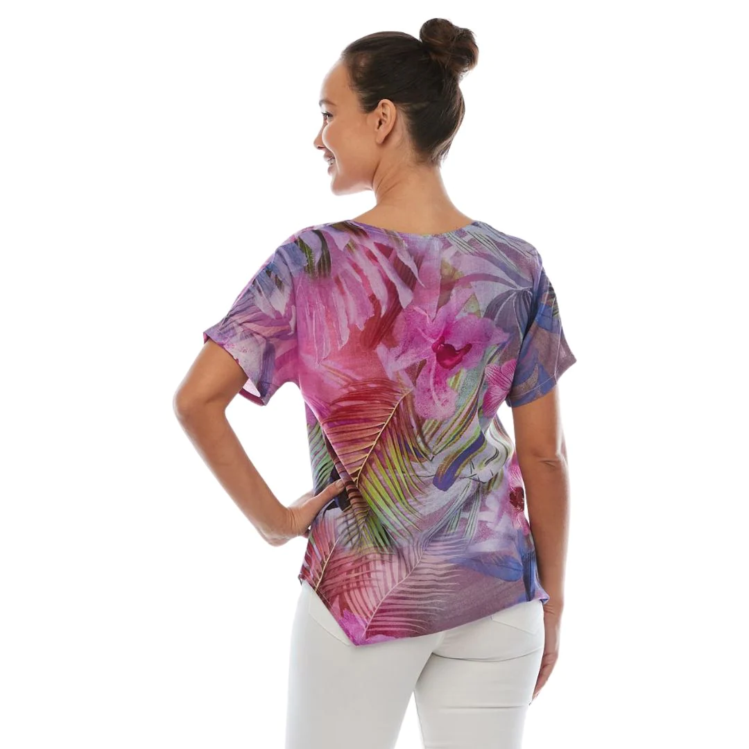 Short sleeve v-neck top (Orchid)