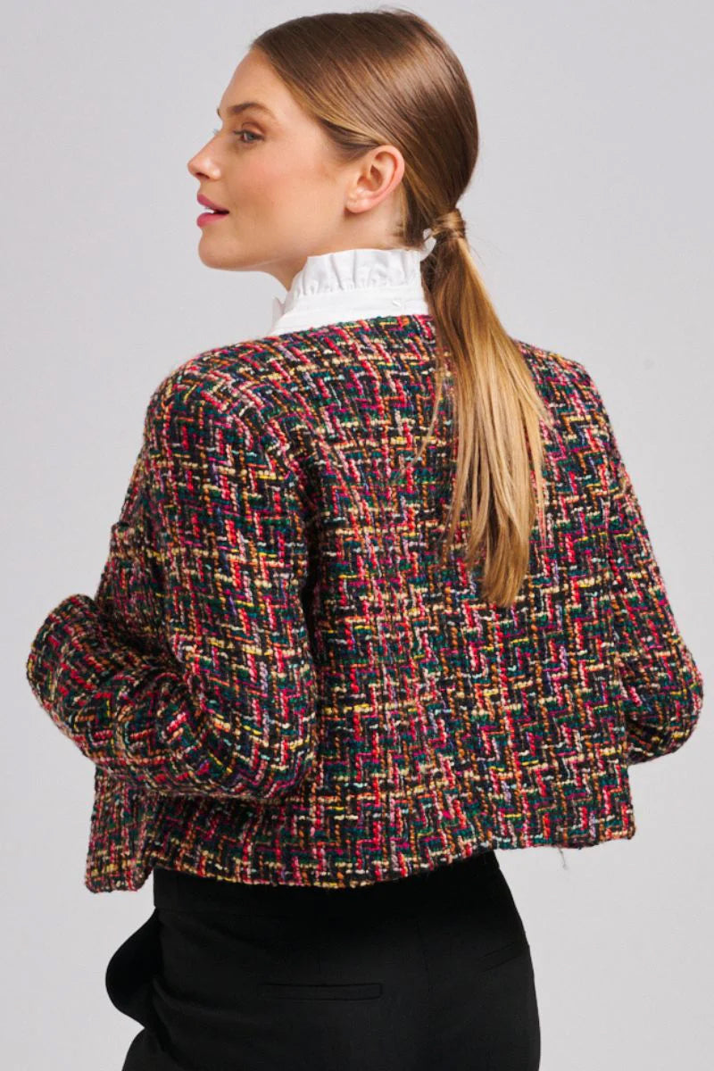 Shirty The Audrey Boucle Jacket - Multi Coloured Back