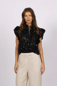 Joey the Label - Sequin Me Blouse Black