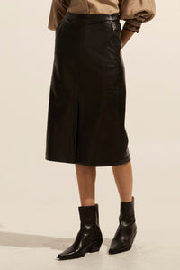 Zoe Kratzmann Halt Faux Leather Skirt Side
