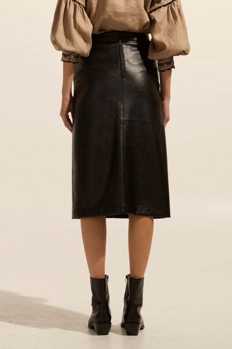 Zoe Kratzmann Halt Faux Leather Skirt Back