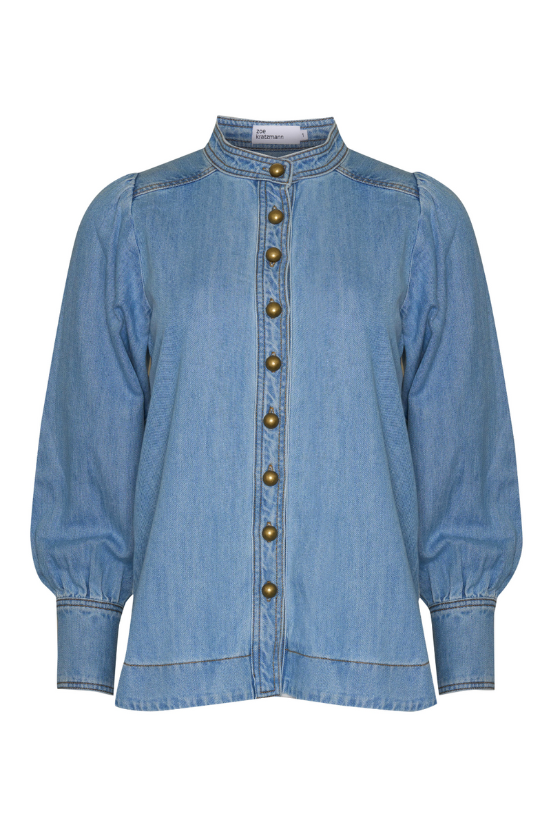 Zoe Kratzmann - Hanker Top - Light Denim Wash